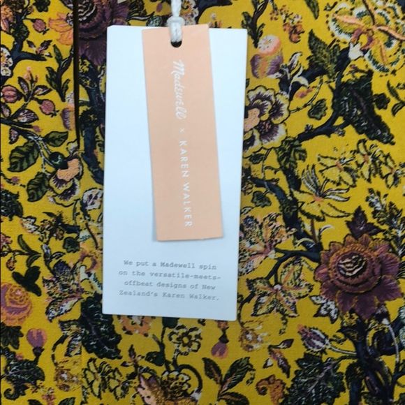 Madewell Karen Walker Yellow Floral Dress NWT 22 - Picture 9 of 11